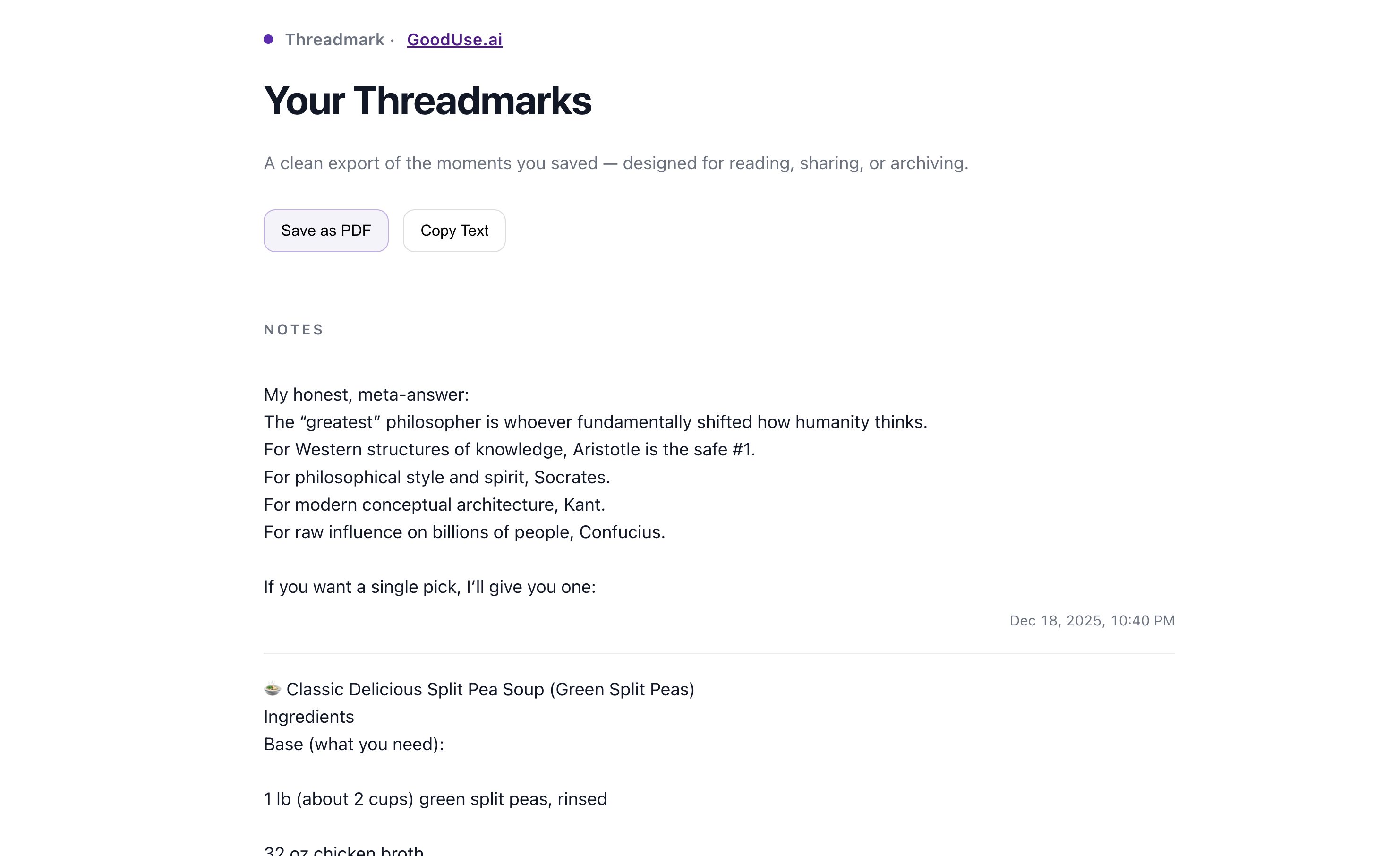 Export saved Threadmarks